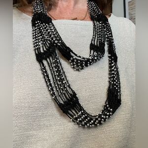 Flapper style beaded crocheted necklace